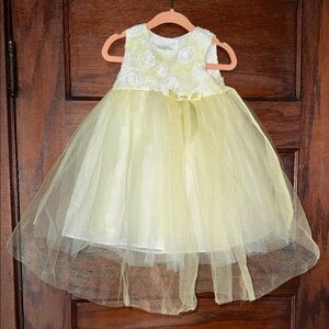 18 Month Marmellata Yellow Floral Dress with Tulle